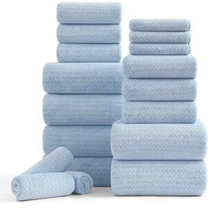 Soft Blue Bath Towel Set